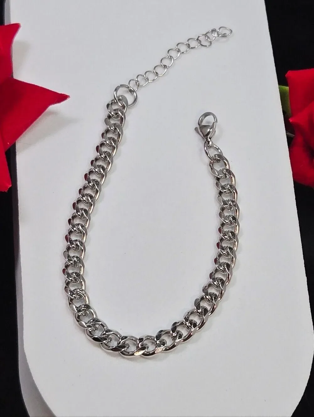 Stainless Steel Cuban Link Bracelet 6mm Silver Chain Minimalist Luxe Jewelry